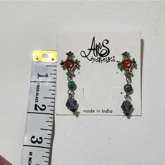 Treska Victorian Vibes‎ beaded dangle earrings new!!! - Picture 3 of 3